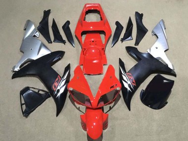 Carenados Moto Yamaha YZF 1000 R1 2002-2003 - Rojo Plata Negro Mate