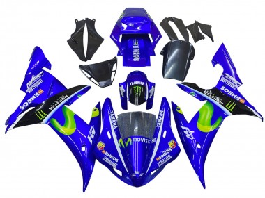 Carenados Moto Yamaha YZF 1000 R1 2002-2003 - Azul Negro Verde MoviStar ENEOS Monstruo