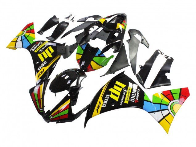 Carenados Moto Yamaha YZF 1000 R1 2012-2014 - Negro Brillante Amarillo Verde Azul Rojo RuedaColores