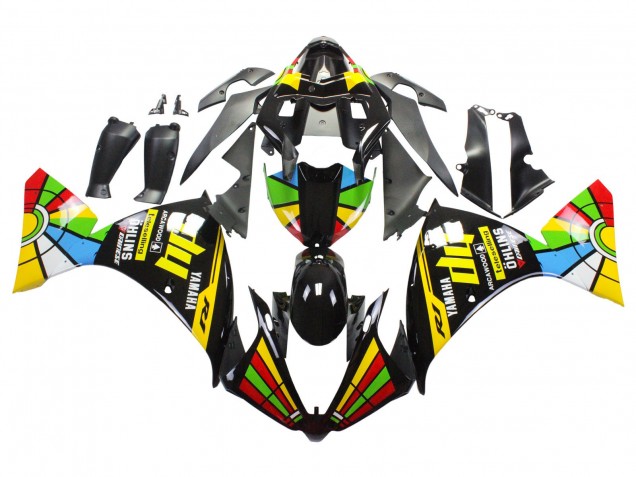 Carenados Moto Yamaha YZF 1000 R1 2012-2014 - Negro Brillante Amarillo Verde Azul Rojo RuedaColores