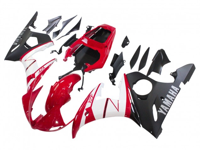 Carenados Moto Yamaha YZF 600 R6 2005 - Rojo Blanco Negro Mate