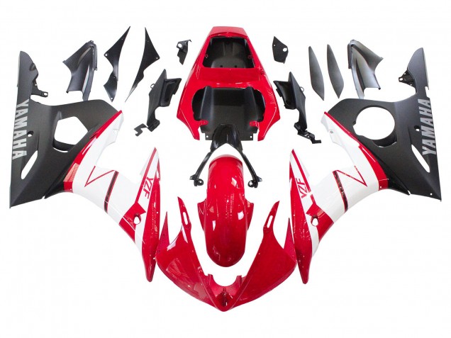 Carenados Moto Yamaha YZF 600 R6 2005 - Rojo Blanco Negro Mate