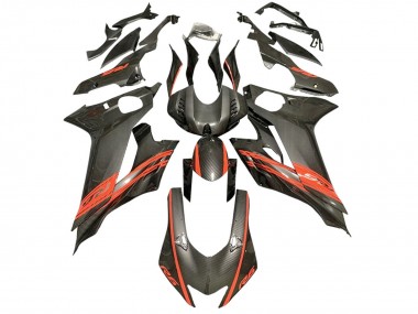 Carenados Moto Yamaha YZF 600 R6 2017-2023 - Rojo Negro FibraCarbono Estilo