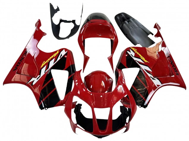 Carenados Moto Honda VTR1000 2000-2006 - Rojo Negro Raya Carrera