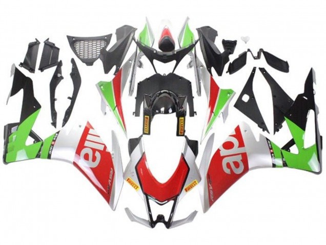 Carenados Moto Aprilia RSV4 1000 2016-2020 - Plata Rojo Negro Verde