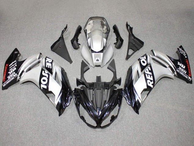 Carenados Moto Kawasaki Ninja 650 EX650 2012-2016 - Plata Negro Repsol