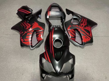Carenados Moto Honda CBR600 F4i 2001-2003 - Rojo Negro Mate Cráneo