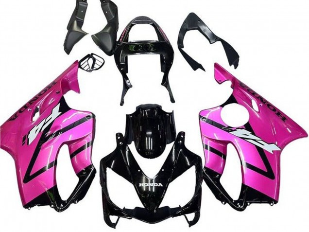 Carenado Moto Honda CBR600 F4i 2001-2003 - Rosa Negro Brillante Raya