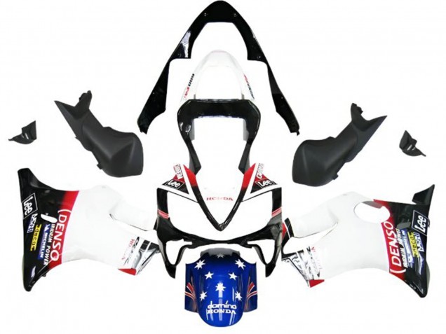 Carenados Moto Honda CBR600 F4i 2001-2003 - Blanco Azul Rojo Negro Brillante DENSO Star