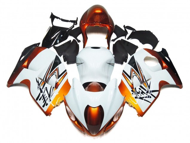 Carenados Moto Suzuki GSXR 1300 Hayabusa 1996-2007 - Blanco Naranja Negro