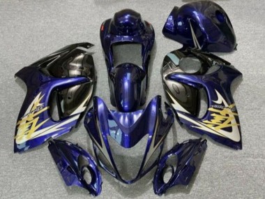 Carenados Moto Suzuki GSXR 1300 Hayabusa 2008-2020 - Azul Oscuro Negro Oro