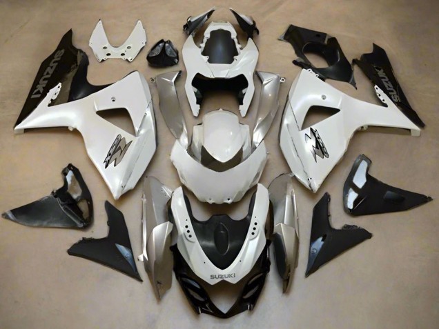 Carenados Moto Suzuki GSXR 1000 2009-2016 - Blanco Perla Plata Negro Mate