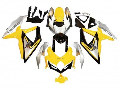 Carenados Moto Suzuki GSXR 600 / GSXR 750 2008-2010 - Plata Amarillo Negro Brillante
