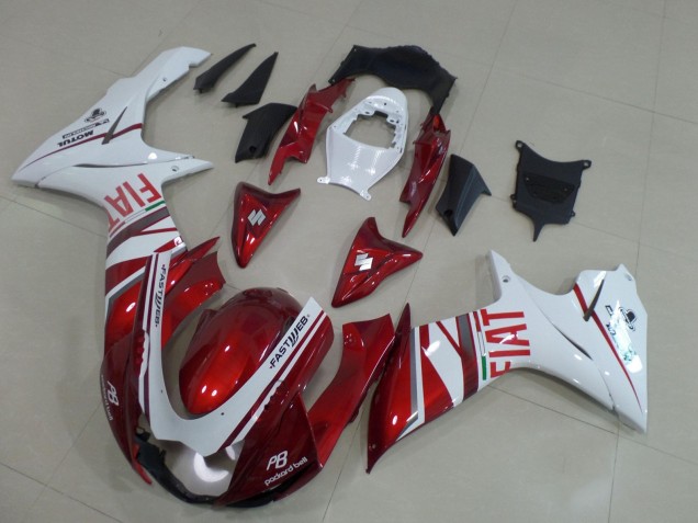 Carenados Moto Suzuki GSXR 600 / GSXR 750 2011-2024 - Rojo Caramelo Blanco Fiat