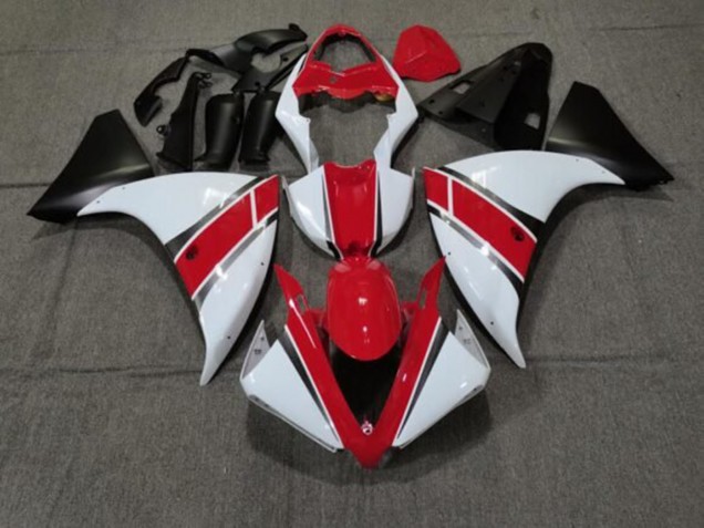 Carenados Moto Yamaha YZF 1000 R1 2012-2014 - Rojo Blanco Negro Mate