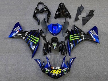 Carenados Moto Yamaha YZF 1000 R1 2012-2014 - Negro Brillante Azul Verde Monstruo Energy ENEOS Yamalube