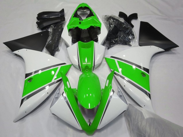 Carenados Moto Yamaha YZF 1000 R1 2012-2014 - Blanco Verde Negro Mate