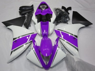 Carenados Moto Yamaha YZF 1000 R1 2012-2014 - Blanco Púrpura Negro Mate