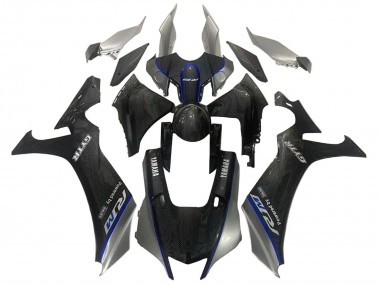 Carenados Moto Yamaha YZF 1000 R1 2020-2025 - Falso FibraCarbono Plata Azul