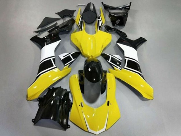 Carenados Moto Yamaha YZF 1000 R1 2020-2025 - Amarillo Blanco Negro Brillante
