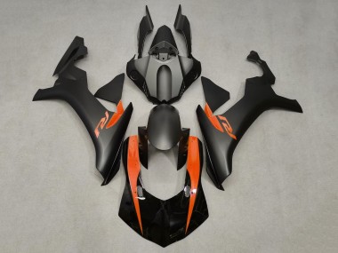 Carenados Moto Yamaha YZF 1000 R1 2020-2025 - Negro Brillante Negro Mate Naranja