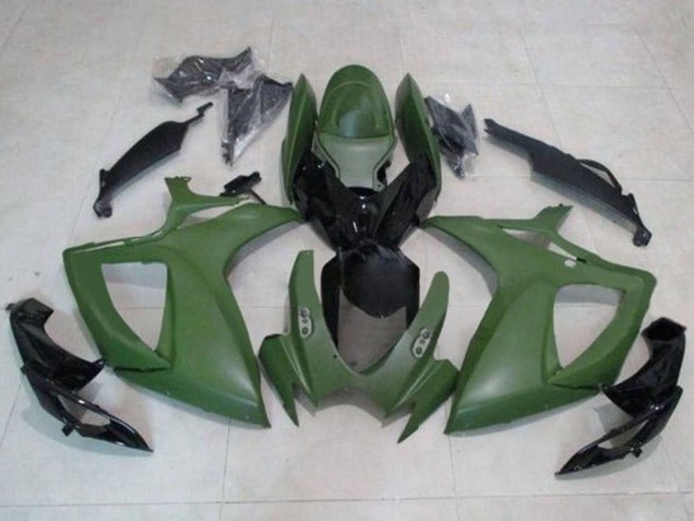 Carenados Moto Suzuki GSXR 600 / GSXR 750 2006-2007 - Verde Militar Negro Brillante