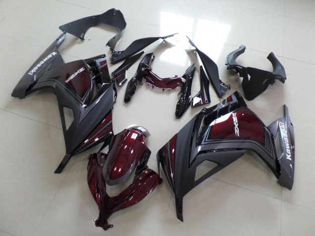 Carenados Moto Kawasaki ZX300R 2013-2018 - Rojo Granate Gris Mate