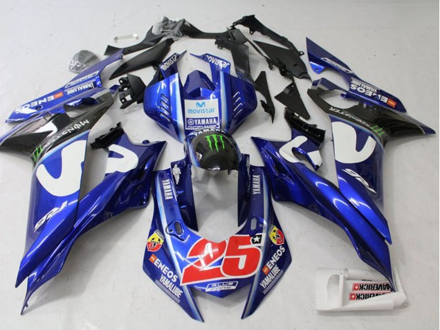 Carenado Moto Yamaha YZF R6 2017-2025 - Blanco Azul Verde Monstruo MoviStar