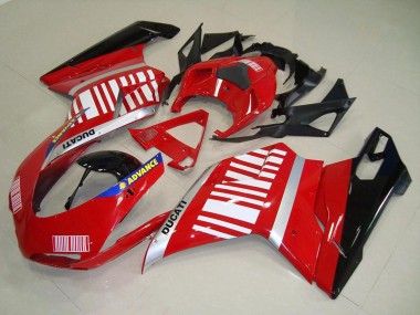 Carenados Moto Ducati 848 1098 1198 2007-2014 - Plata Azul Rojo Negro Brillante