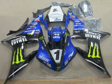 Carenados Moto Yamaha YZF R1 2002-2003 - Blanco Azul Negro Neon Amarillo Monstruo Graves 1