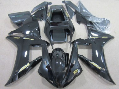 Carenados Moto Yamaha YZF R1 2002-2003 - Negro Brillante Oro Calcomanía