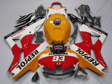 Carenado Moto Honda CBR600RR 2013-2023 - Naranja Blanco Rojo Negro Brillante Repsol 93