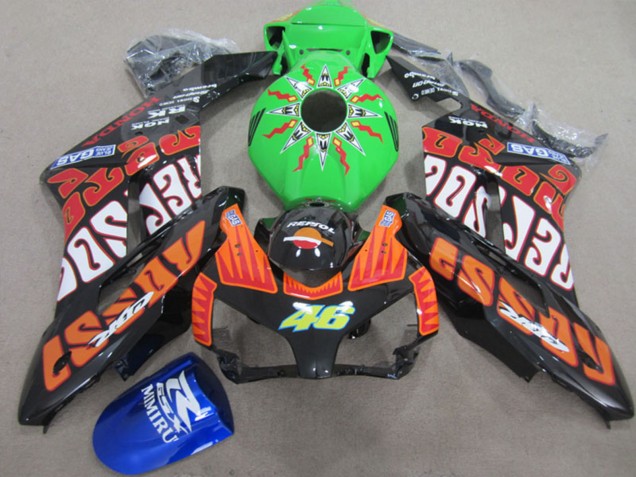 Carenados Moto Honda CBR1000RR 2004-2005 - Naranja Verde Rossi Negro Brillante Repsol Rossi 46