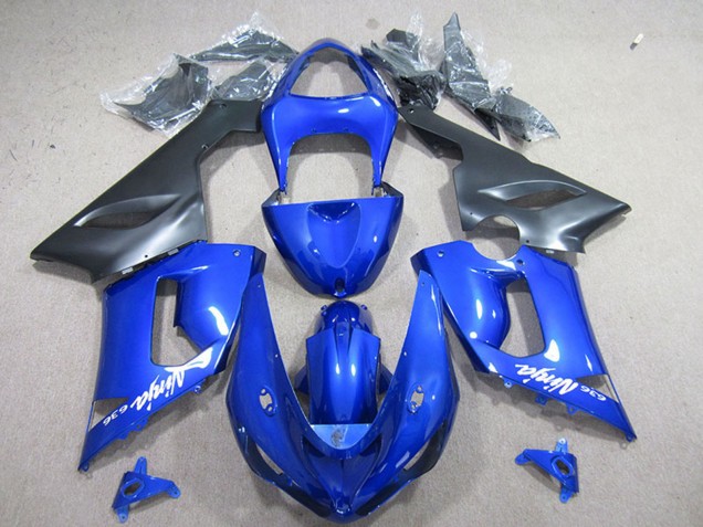 Carenado Moto Kawasaki ZX6R 2005-2006 - Azul Negro Mate