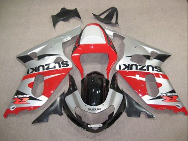 Carenados Moto Suzuki GSXR 600 2001-2003 - Plata Rojo Negro Brillante