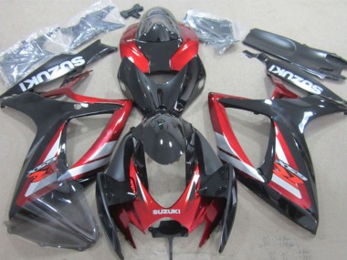 Carenados Moto Suzuki GSXR 600 2006-2007 - Negro Brillante Rojo Plata