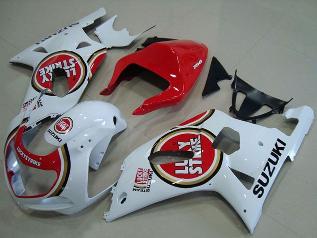 Carenados Moto Suzuki GSXR 750 2001-2003 - Blanco Rojo Lucky Strike