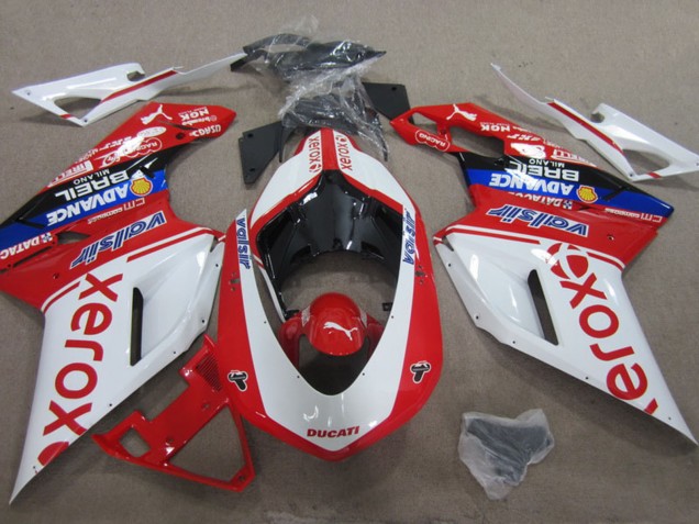 Carenados Moto Ducati 1098 2007-2014 - Blanco Rojo Azul Negro Valsir Xerox